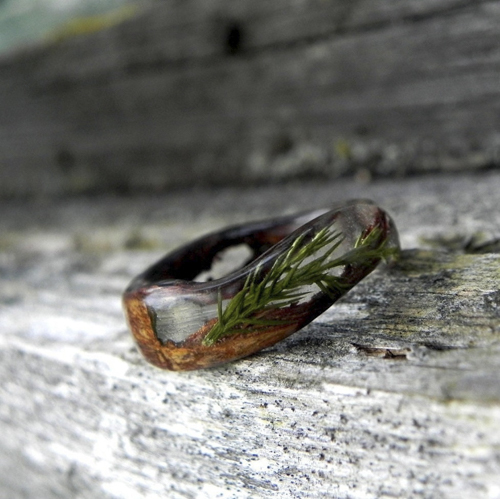 Buy Wood Men Ring, Bentwood Forest Ring, Unique Moss Resin Ring, Mens  Wooden Gift, Nature Wood Wedding Rings, Wood Lichen Ring, Winter Forest  Online in India - Etsy