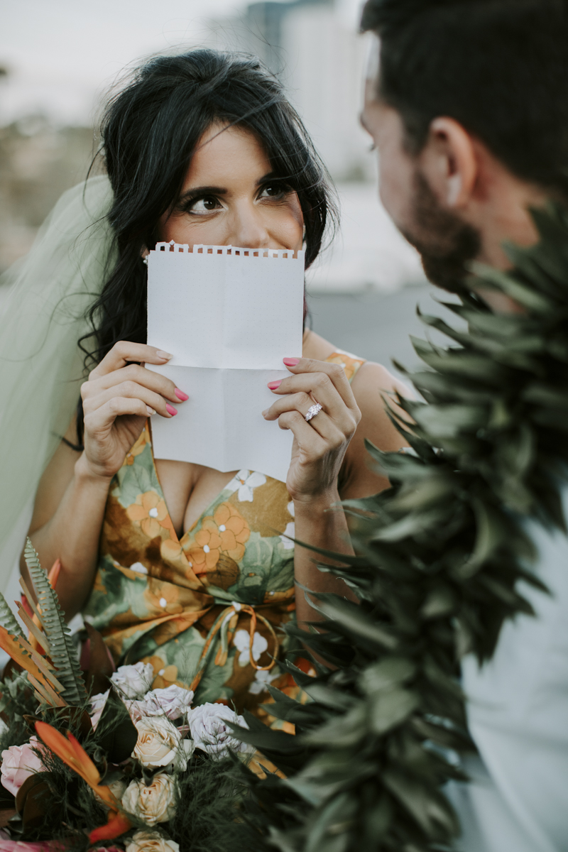 bride and groom exchanging vows