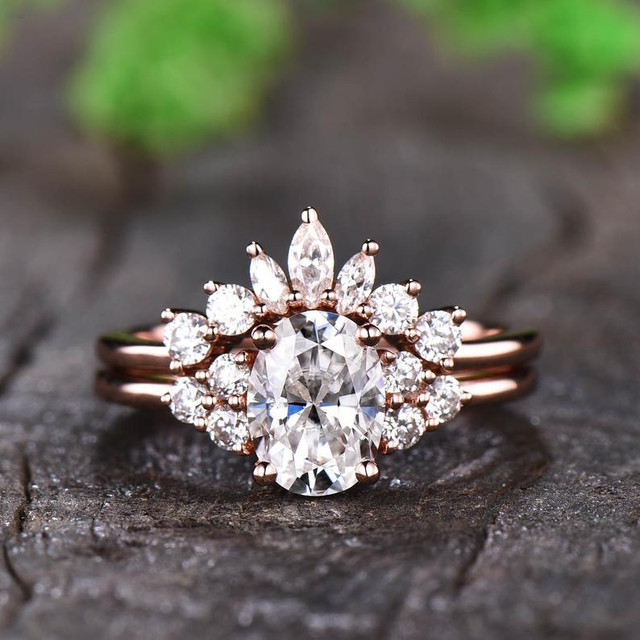 nontraditional wedding bands moissanite 1
